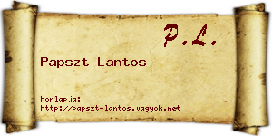 Papszt Lantos névjegykártya